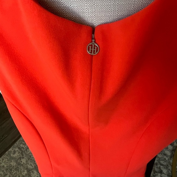 NWT Tommy Hilfiger Boatneck Belted Wide Leg Suba Jumpsuit, Orange, Size 4 - Picture 6 of 8